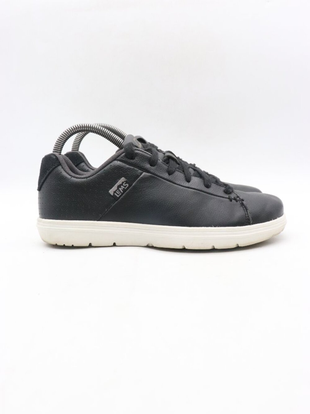 Lems Kourt Barefoot Sneakers Men's 6.5 Women's 8 Black Leather Lace Up Low Top